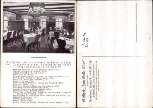 230584,Innsbruck Gasthof zum Goldenen Adler Andreas-Hofer-Stube Innenansicht Text