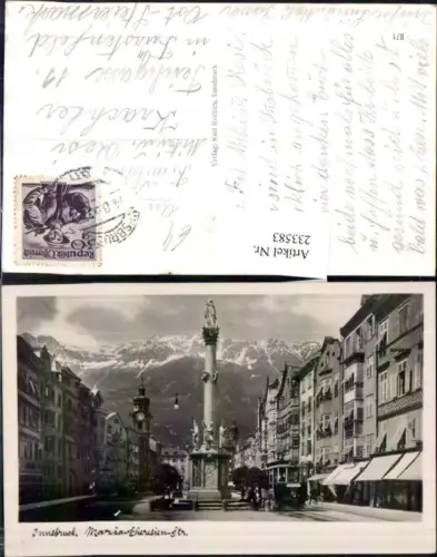233583,Innsbruck Maria Theresienstraße Anna-Säule Straßenbahn Mühlau Geschäfte