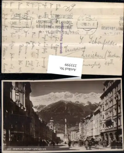 233599,Innsbruck Maria Theresienstraße Straßenansicht Geschäfte Anna-Säule