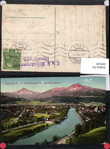 269149,Innsbruck Totale Blick v. d. Weihersburg m. Serles u. Nockspitze Bergkulisse