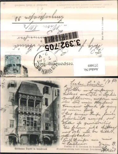 273489,Innsbruck Goldenes Dachl pub C. A. Czichna 3995/e