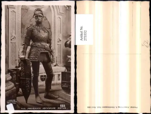 273552,Foto AK Innsbruck Hofkirche Artur Statue pub A. Stockhammer 885
