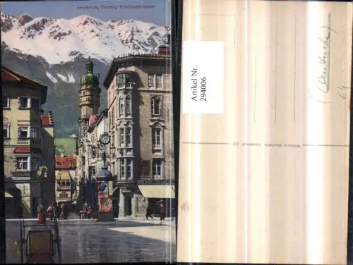 294006,Innsbruck Herzog Friedrichstraße Straßenansicht Goldenes Dachl Litfaßsäule Bergkulisse
