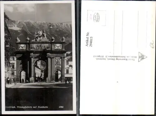 294015,Innsbruck Triumpfpforte m. Nordkette Straßenansicht Bergkulisse