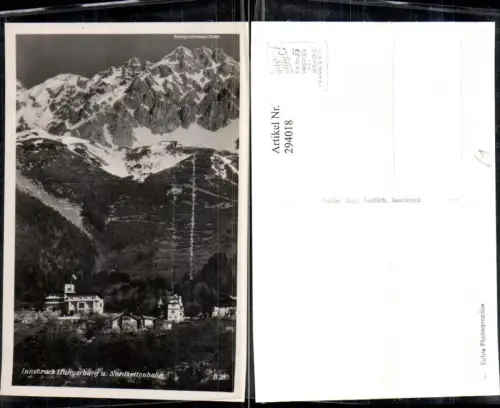 294018,Innsbruck Hungerburg u. Nordkettenbahn Bergkulisse