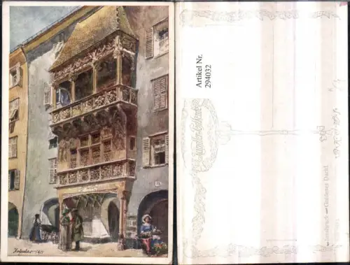 294032,Künstler AK Hofecker Innsbruck Goldenes Dachl pub Brüder Kohn B.K.W.I. 288/5