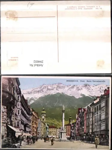 294052,Innsbruck Maria Theresienstraße Straßenansicht Annasäule Geschäfte Bergkulisse