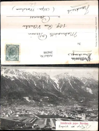 294398,Innsbruck Totale geg. Norden Bergkulisse
