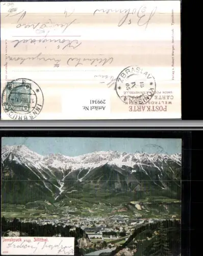 299341,Innsbruck Totale vom Sillthal Silltal Bergkulisse