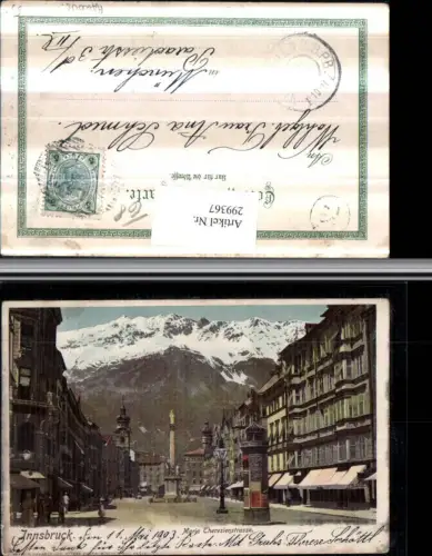 299367,Innsbruck Maria Theresienstraße Straßenansicht Litfaßsäule Annasäule pub Ottmar Zieher