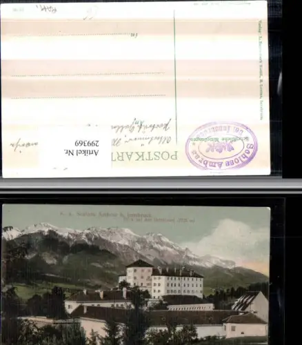 299369,Innsbruck K.k. Schloss Ambras m. Bettelwurf Bergkulisse