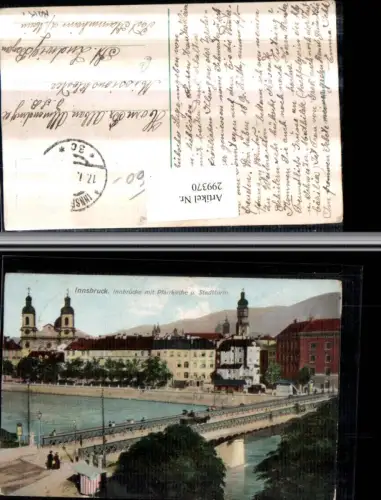 299370,Innsbruck Innbrücke Brücke m. Pfarrkirche u. Stadtturm