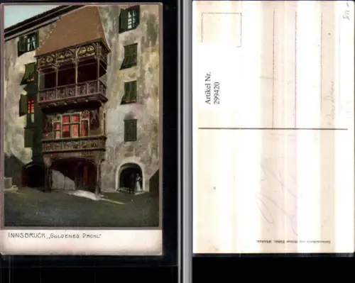 299420,Präge Künstler Litho Zeno Diemer Goldverzierung Innsbruck Goldenes Dachl pub Ottmar Zieher