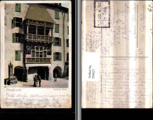 299427,Präge AK Goldverzierung Innsbruck Goldenes Dachl pub Ottmar Zieher