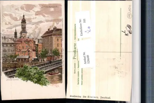 328640,Künstler Litho Otto Strützel Innsbruck Innbrücke Brücke