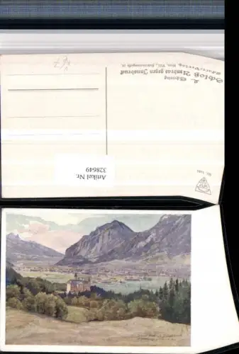 328649,Künstler AK L. Scheiring Innsbruck Schloss Ambras Bergkulisse pub Deutscher Schulverein 1591