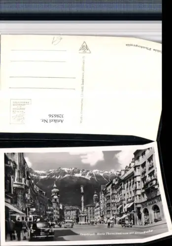 328656,Innsbruck Maria Theresienstraße m. Annasäule Geschäfte Bergkulisse