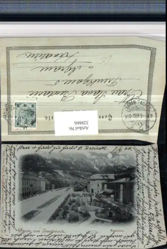 328666,Mond Litho Gruß aus Innsbruck Rennplatz Bergkulisse pub Carl Otto Hayd 8768