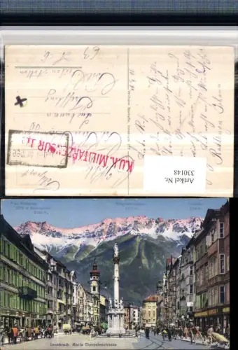 330148,Innsbruck Maria Theresienstraße Annasäule Geschäfte Bergkulisse
