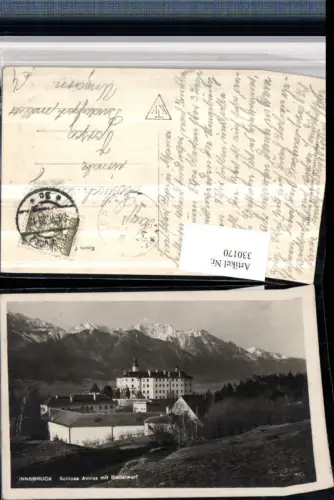 330170,Innsbruck Schloss Amras Ambras m. Bettelwurf Bergkulisse