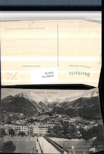 330178,Innsbruck Teilansicht m. Mariahilf Brücke Bergkulisse