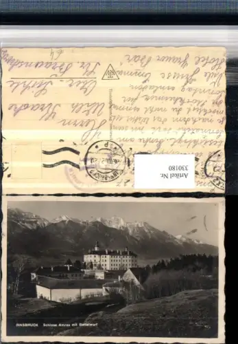 330180,Innsbruck Schloss Amras Ambras m. Bettelwurf Bergkulisse