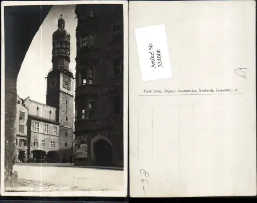 334006,Innsbruck Stadtturm Turm Apotheke Straßenansicht