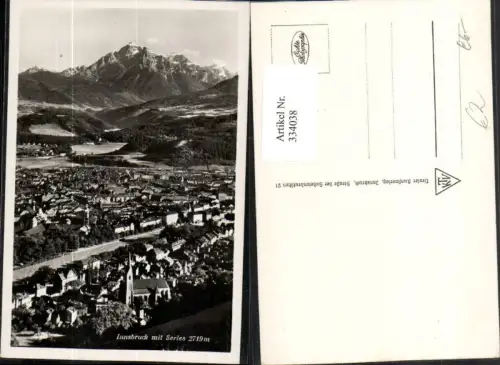 334038,Innsbruck Totale m. Serles Bergkulisse