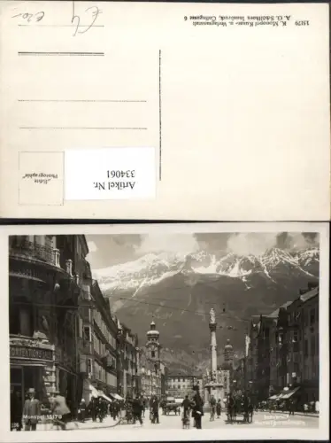334061,Innsbruck Maria Theresienstraße Annasäule Geschäfte Bergkulisse