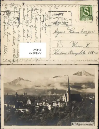 334065,Innsbruck Teilansicht Kirche Bergkulisse
