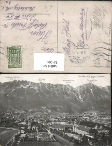 334066,Innsbruck Totale geg. Norden Bergkulisse