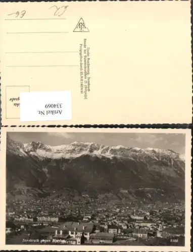 334069,Innsbruck Totale geg. Norden Bergkulisse
