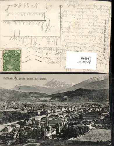 334080,Innsbruck Totale geg. Süden m. Serles Bergkulisse