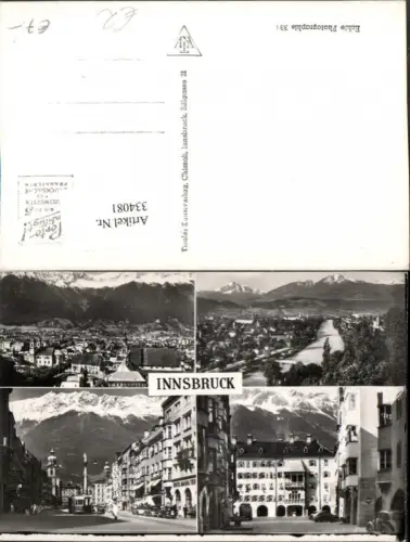 334081,Innsbruck Totale Maria Theresienstraße Goldenes Dachl Mehrbildkarte