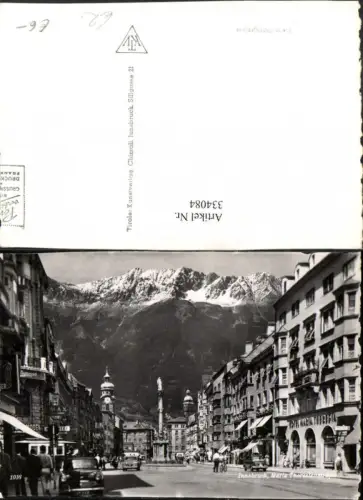 334084,Innsbruck Maria Theresienstraße Geschäfte Annasäule Bergkulisse