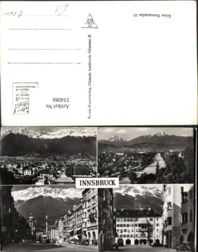 334086,Innsbruck Totale Maria Theresienstraße Goldenes Dachl Mehrbildkarte