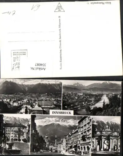334087,Innsbruck Totale Goldenes Dachl Maria Theresienstraße Triumphpforte Mehrbildkarte