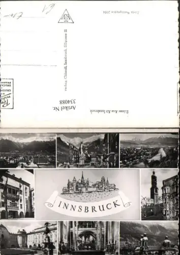 334088,Innsbruck Totale Maria Theresienstraße Goldenes Dachl Kirche Mehrbildkarte