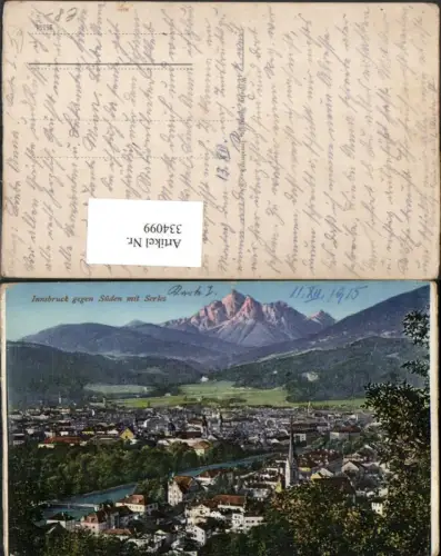 334099,Innsbruck Totale geg. Süden m. Serles Bergkulisse