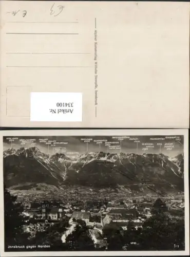 334100,Innsbruck Totale geg. Norden Bergkulisse