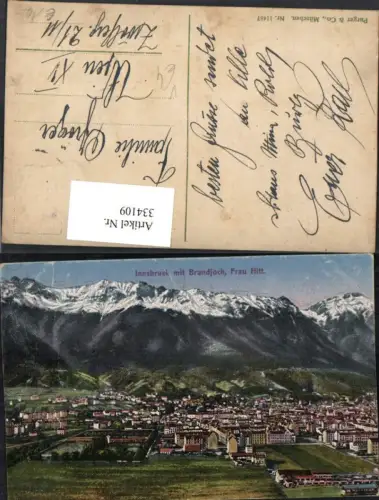 334109,Innsbruck Totale m. Brandjoch u. Frau Hitt Bergkulisse pub Purger e Co 11487