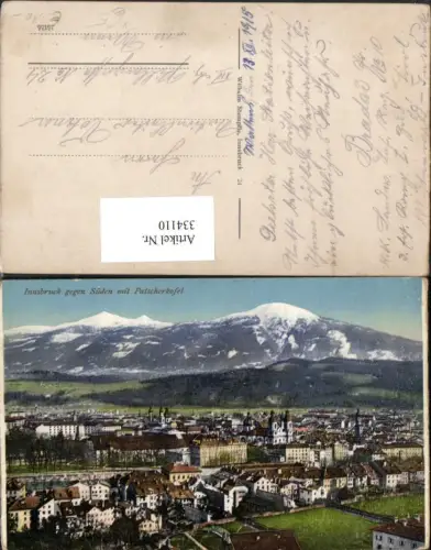 334110,Innsbruck Totale geg. Süden m. Patscherkofel Bergkulisse pub Wilhelm Stempfle