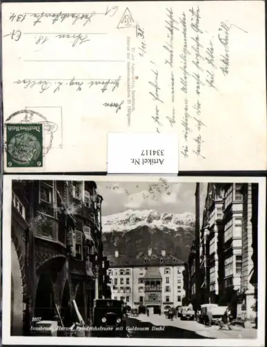 334117,Innsbruck Herzog Friedrichstraße m. Goldenen Dachl Bergkulisse