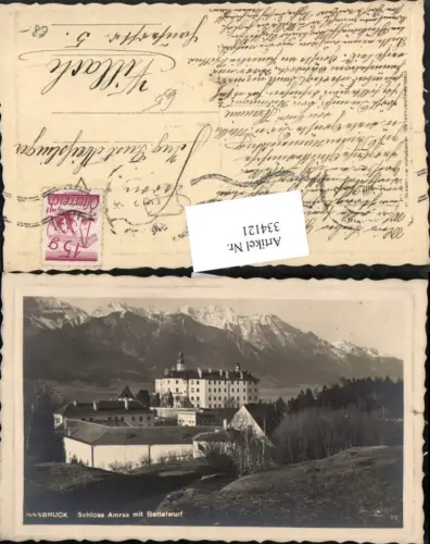 334121,Innsbruck Schloss Amras Ambras m. Bettelwurf Bergkulisse
