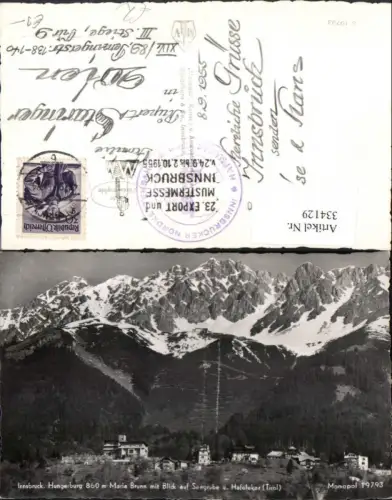 334129,Innsbruck Hungerburg Maria Brunn m. Station Seegrube u. Hafelekar Bergkulisse