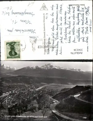 334134,Innsbruck Höhenstraße m. Blick auf Stadt Totale Bergkulisse