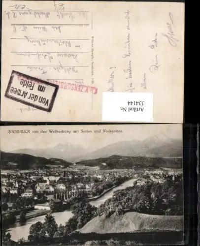334144,Innsbruck Totale von d. Weiherburg m. Serles u. Nockspitze pub Wilhelm Stempfle