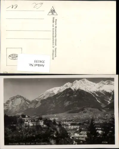 334155,Innsbruck Teilansicht Berg Isel m. Nordkette Bergkulisse