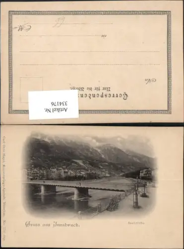 334176,Gruß aus Innsbruck Innbrücke Brücke pub Carl Otto Hayd 5766
