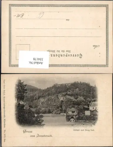 334178,Gruß aus Innsbruck Sillfall Wehr m. Berg Isel pub Carl Otto Hayd 5178